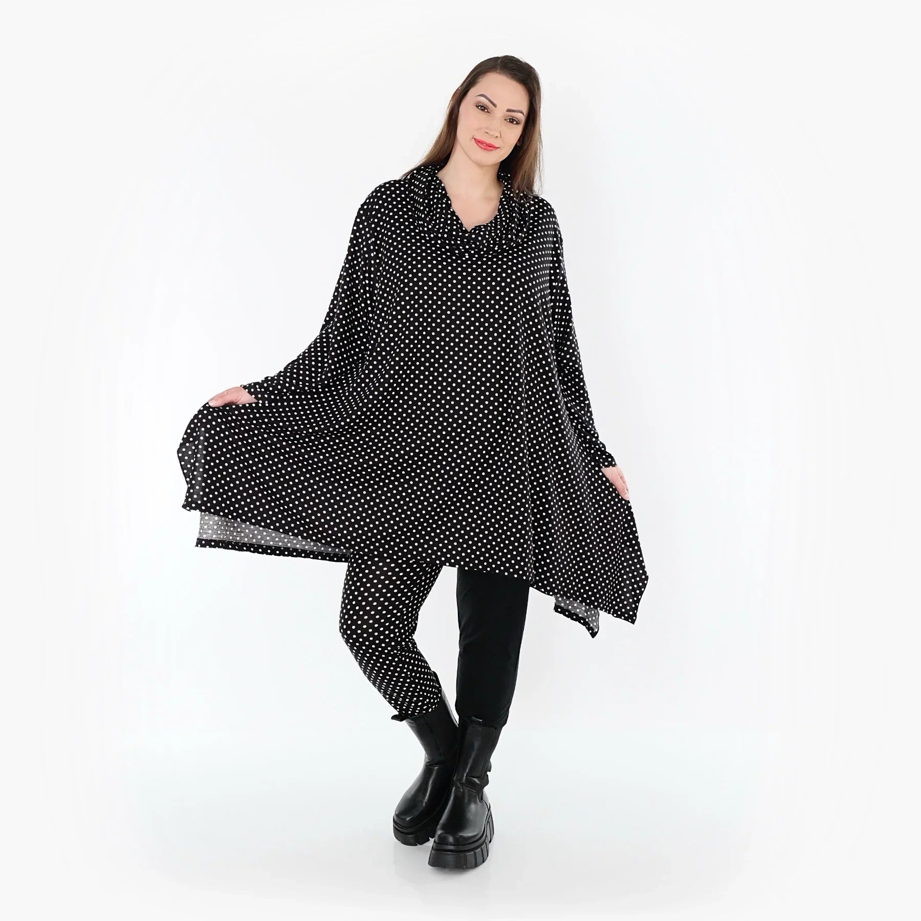 AKH Fashion 3371 Grand T-shirt, Noir-Blanc