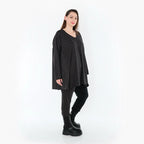 Chemise grande taille AKH Fashion 593, noire et blanche