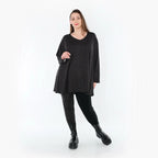 Chemise grande taille AKH Fashion 593, noire et blanche