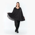 Chemise grande taille AKH Fashion 593, noire et blanche