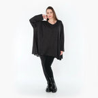 Chemise grande taille AKH Fashion 593, noire et blanche