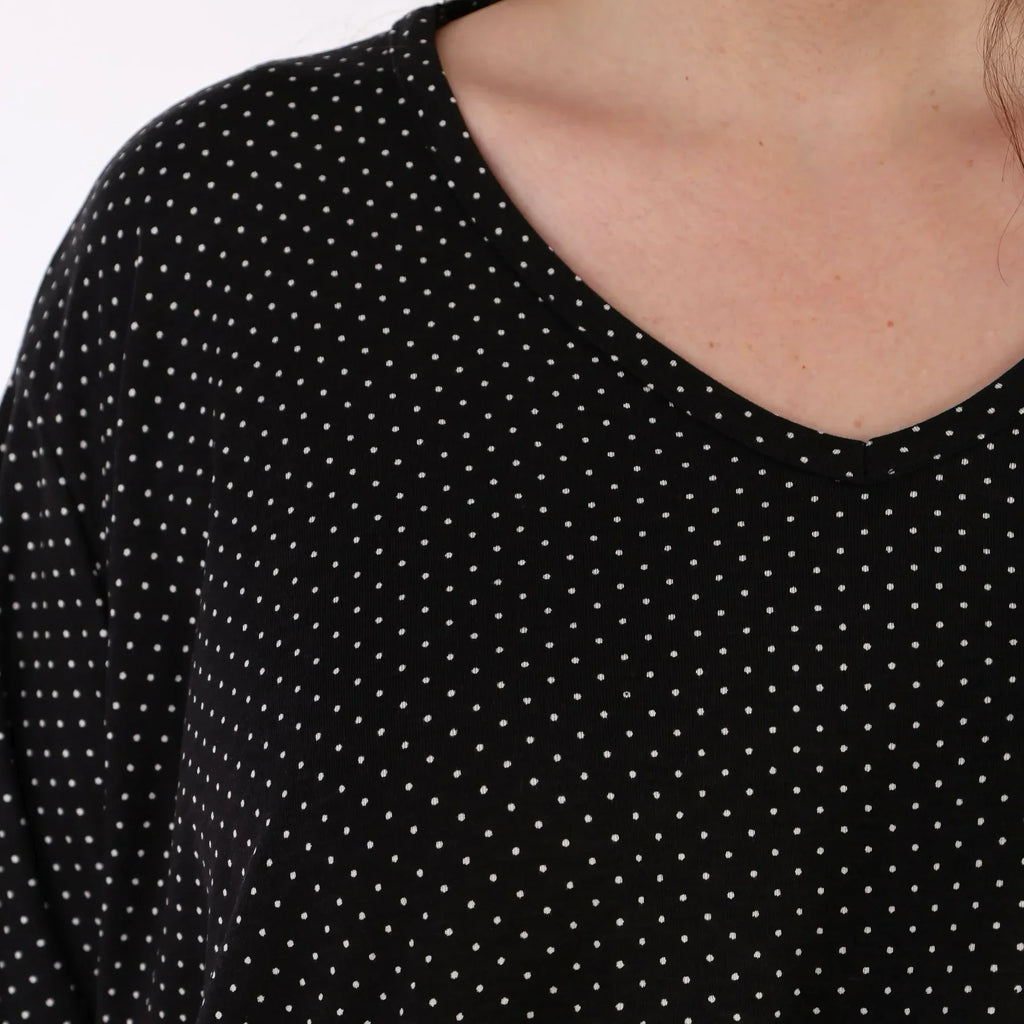 Chemise grande taille AKH Fashion 593, noire et blanche