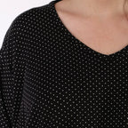 Chemise grande taille AKH Fashion 593, noire et blanche