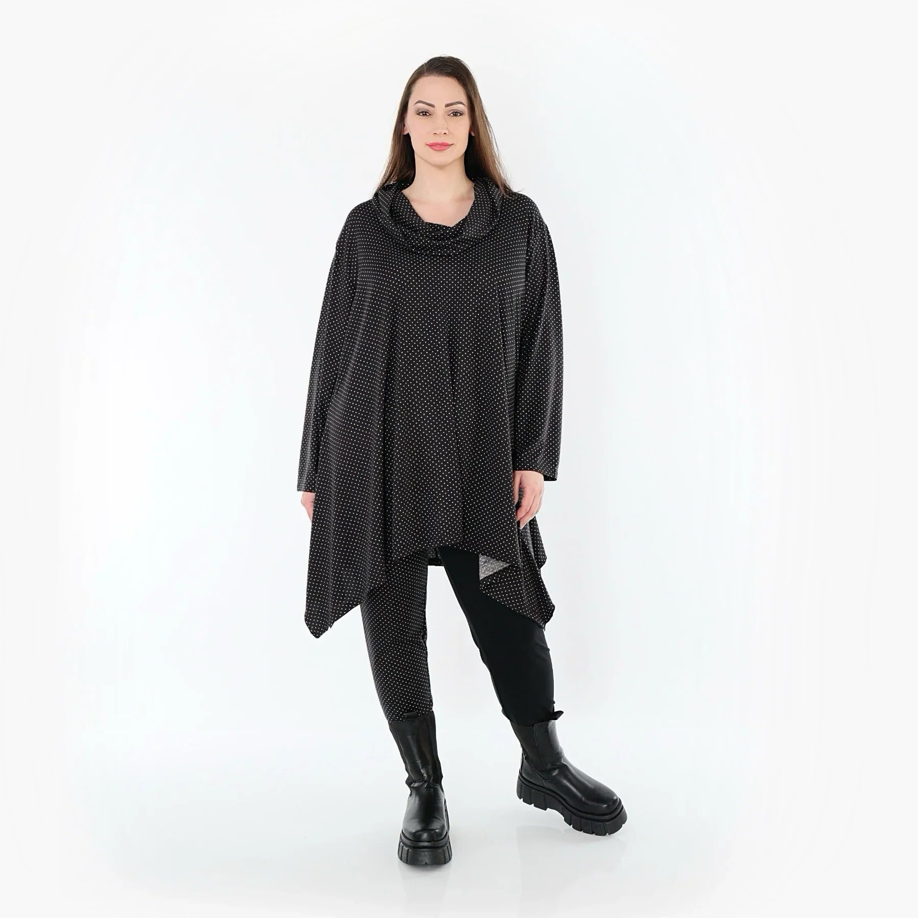 AKH Fashion 3371 Grand T-shirt, Noir-Blanc