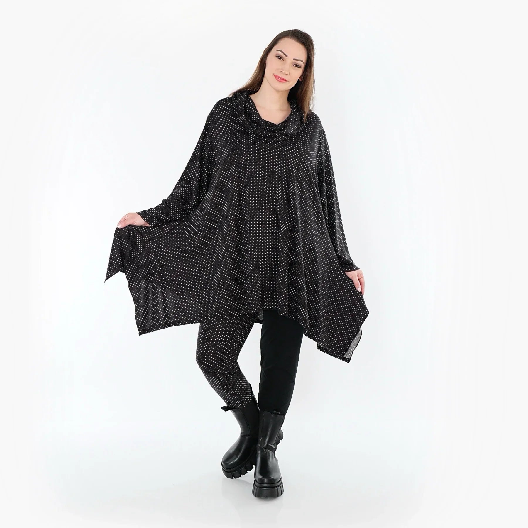 AKH Fashion 3371 Grand T-shirt, Noir-Blanc
