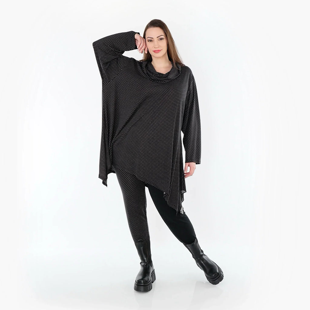 AKH Fashion 3371 Grand T-shirt, Noir-Blanc
