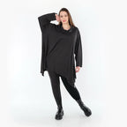 AKH Fashion 3371 Grand T-shirt, Noir-Blanc