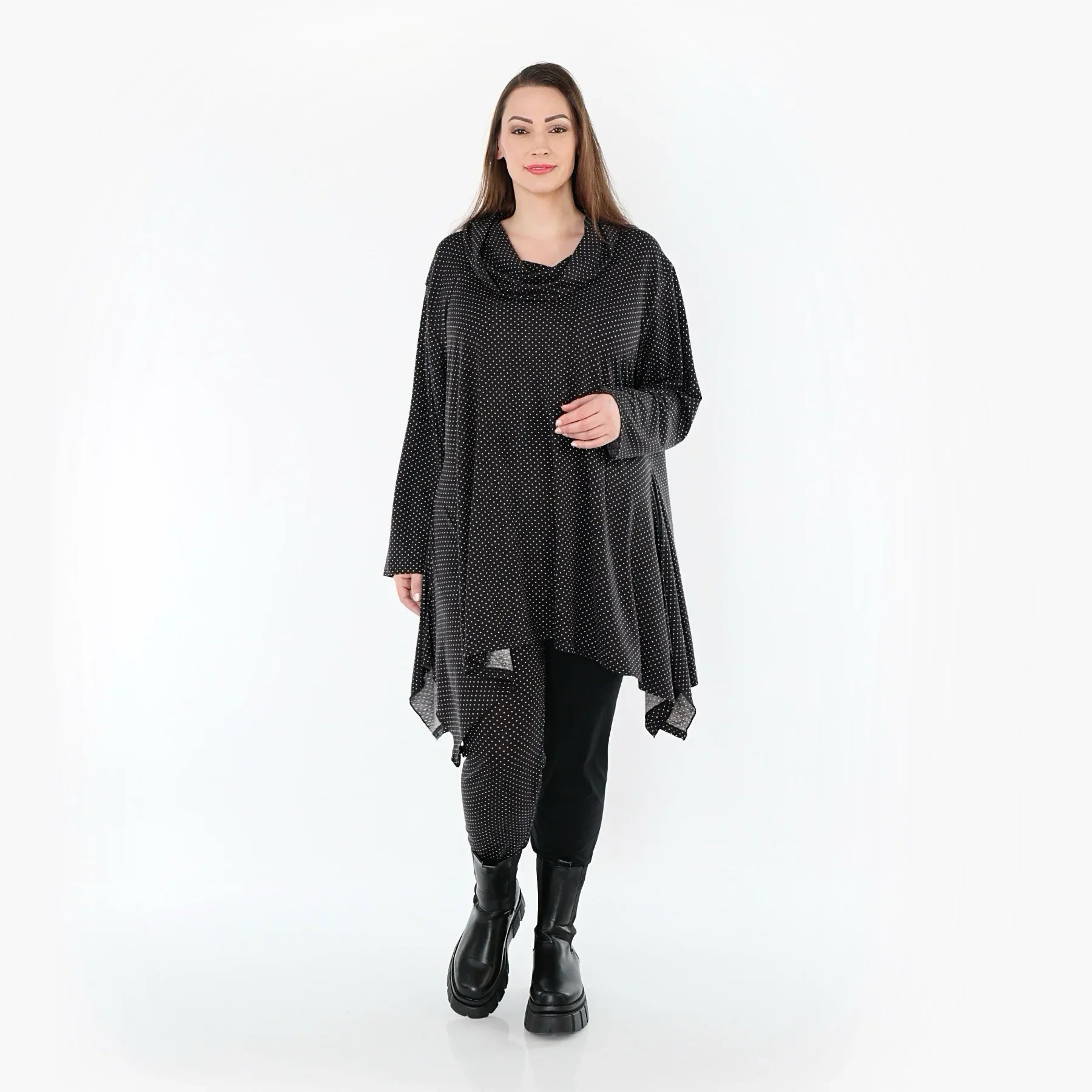 AKH Fashion 3371 Grand T-shirt, Noir-Blanc