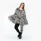 Chemise grande taille AKH Fashion 593, noire et blanche