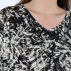Chemise grande taille AKH Fashion 593, noire et blanche