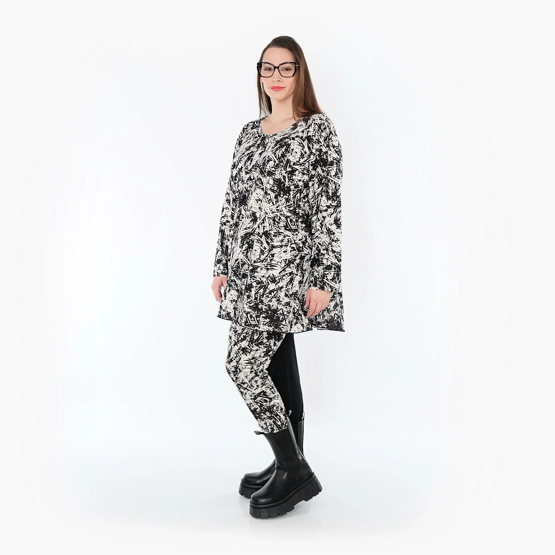 AKH Fashion 1892 Chemise, Noir-Blanc
