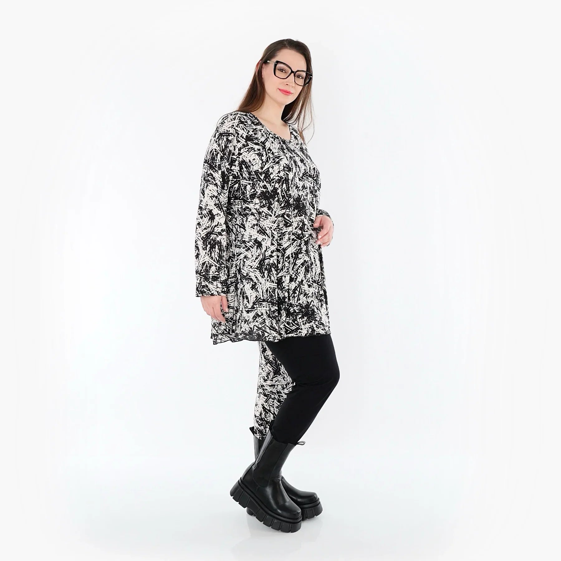 AKH Fashion 1892 Chemise, Noir-Blanc