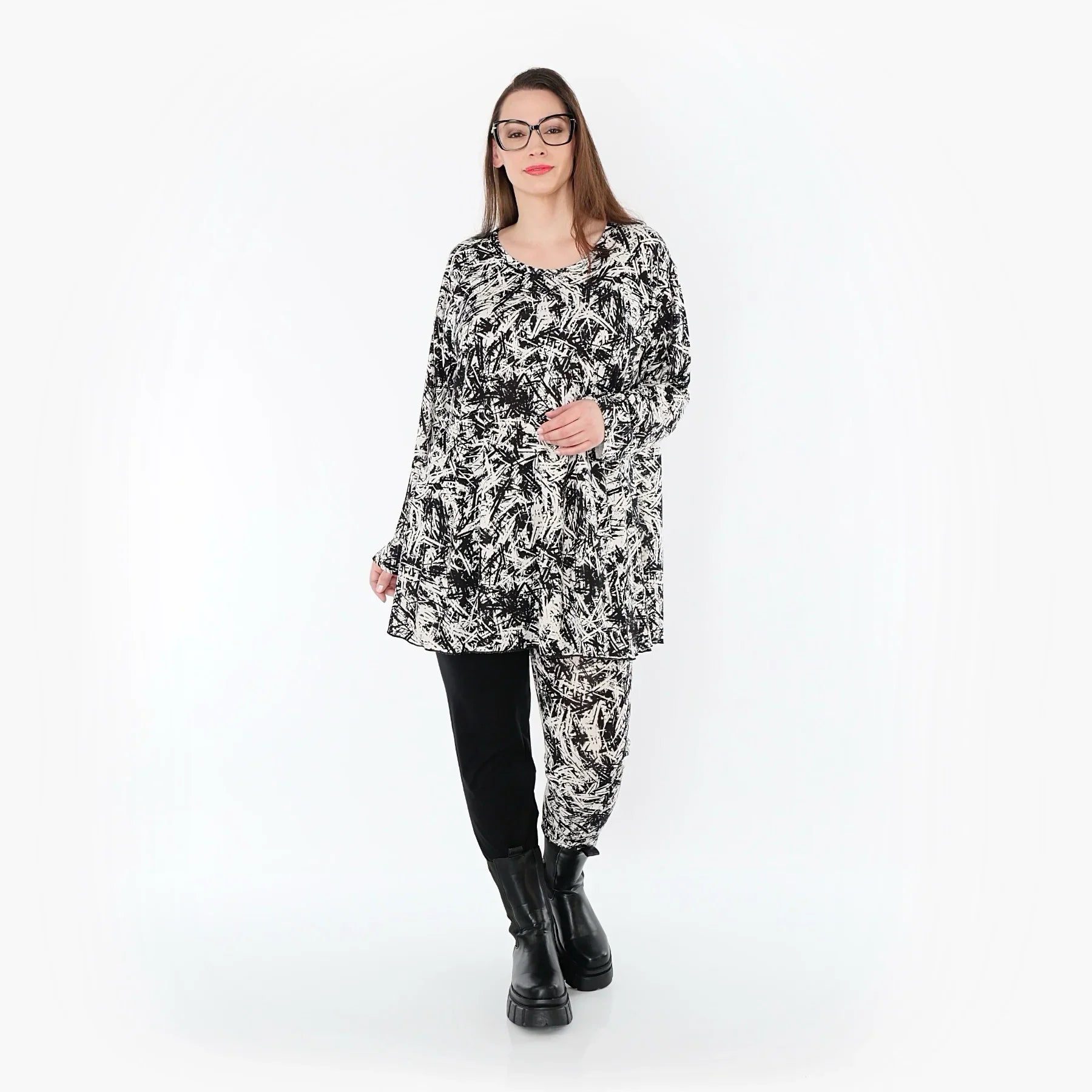 AKH Fashion 1892 Chemise, Noir-Blanc