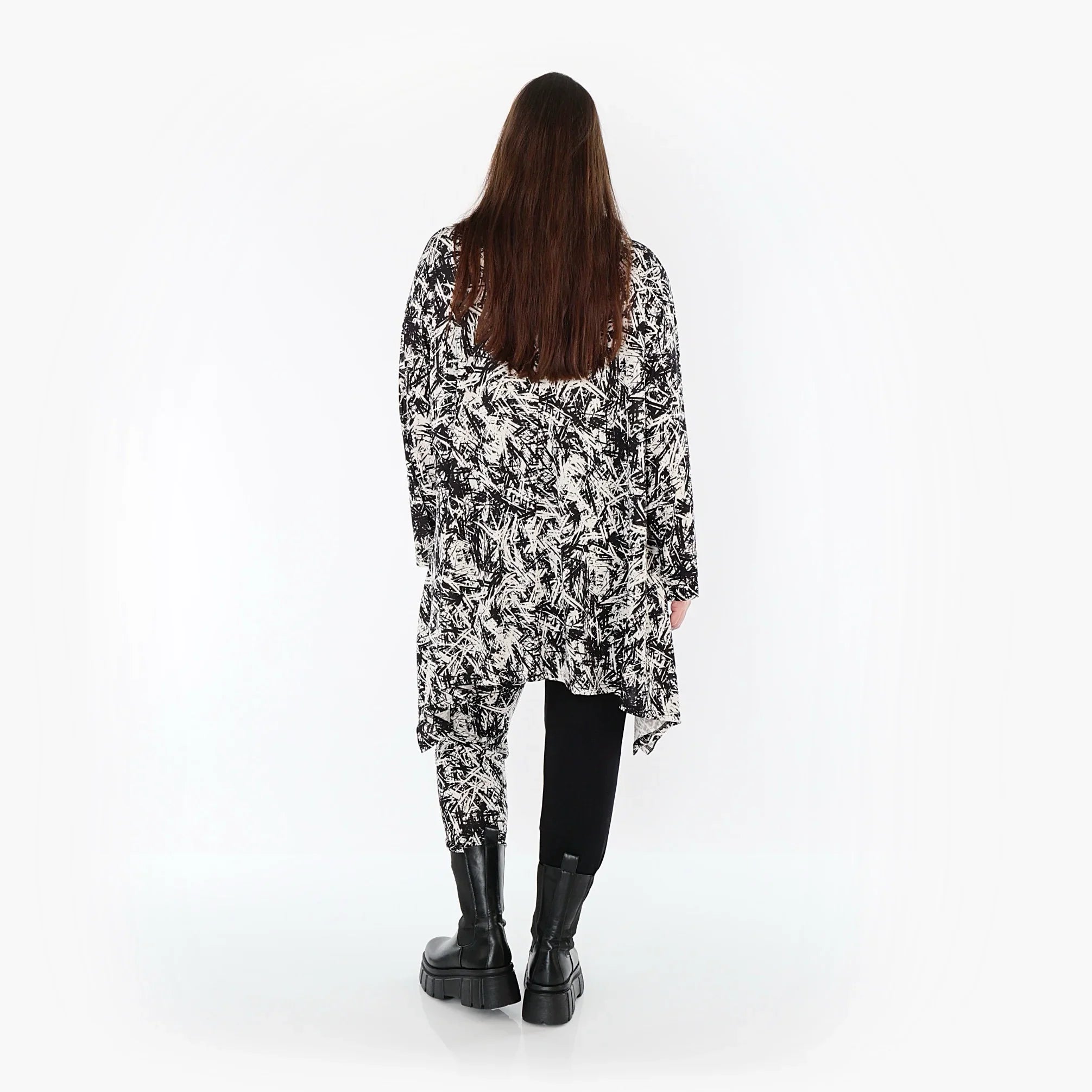 AKH Fashion 3371 Grand T-shirt, Noir-Blanc