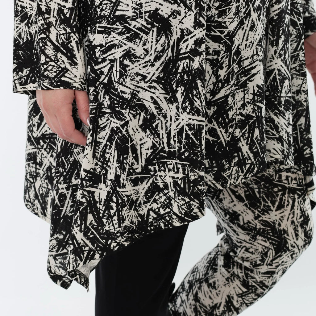 AKH Fashion 3371 Grand T-shirt, Noir-Blanc