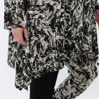 AKH Fashion 3371 Grand T-shirt, Noir-Blanc