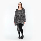 Chemise grande taille AKH Fashion 593, noire et blanche