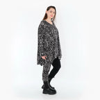 Chemise grande taille AKH Fashion 593, noire et blanche