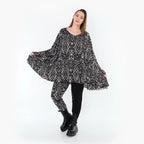 Chemise grande taille AKH Fashion 593, noire et blanche