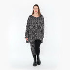 Chemise grande taille AKH Fashion 593, noire et blanche