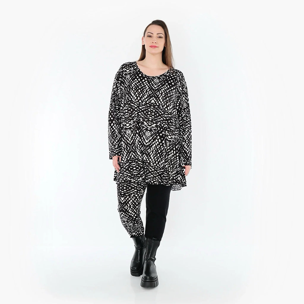 AKH Fashion 1892 Chemise, Noir et Blanc