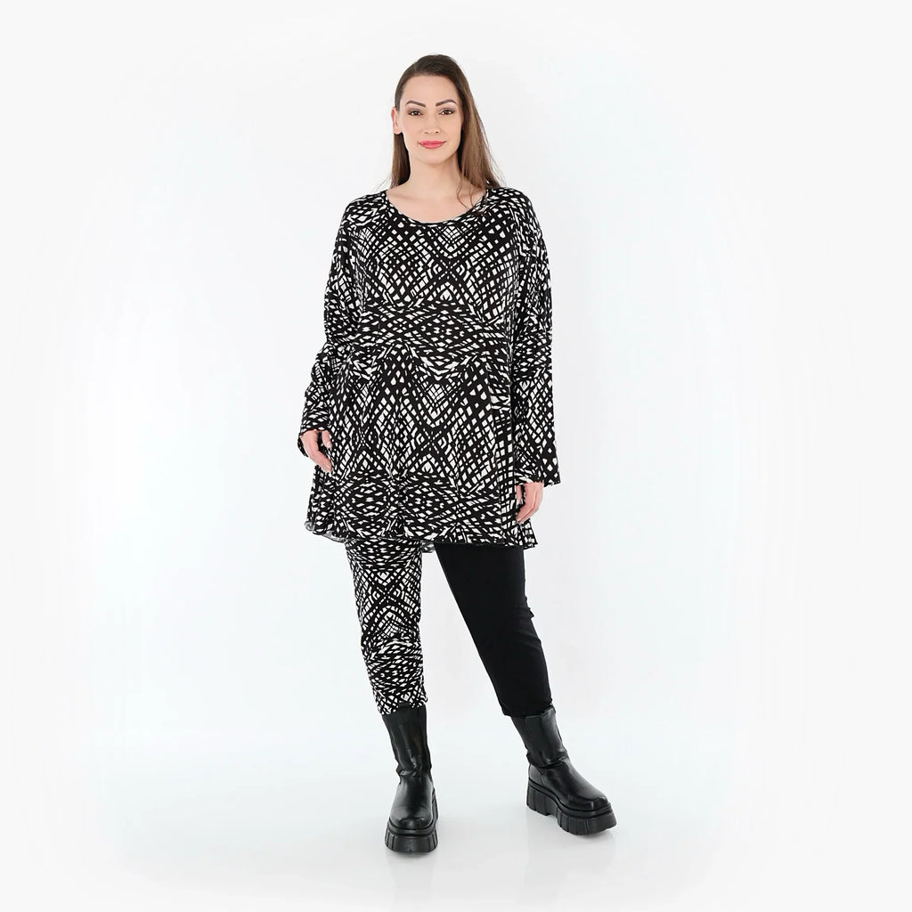 AKH Fashion 1892 Chemise, Noir et Blanc