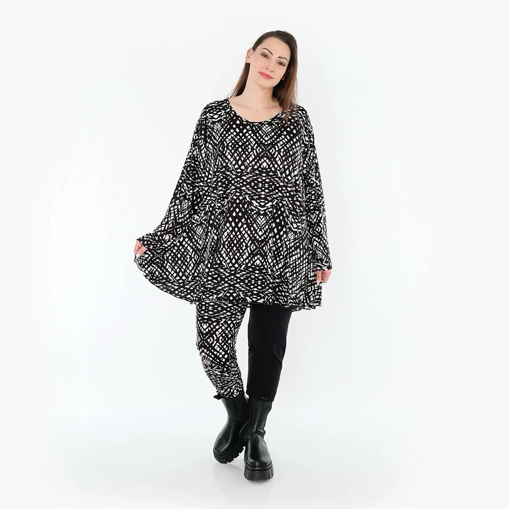 AKH Fashion 1892 Chemise, Noir et Blanc