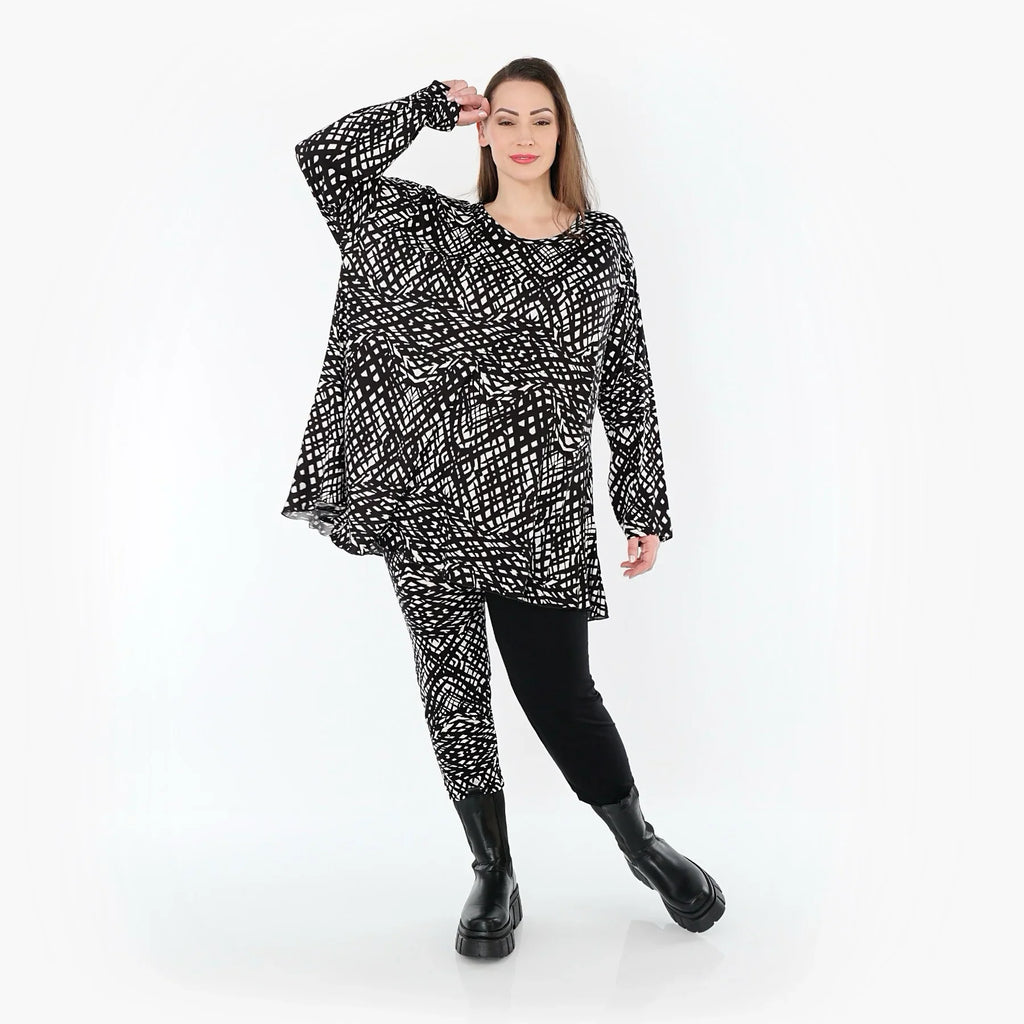 AKH Fashion 1892 Chemise, Noir et Blanc