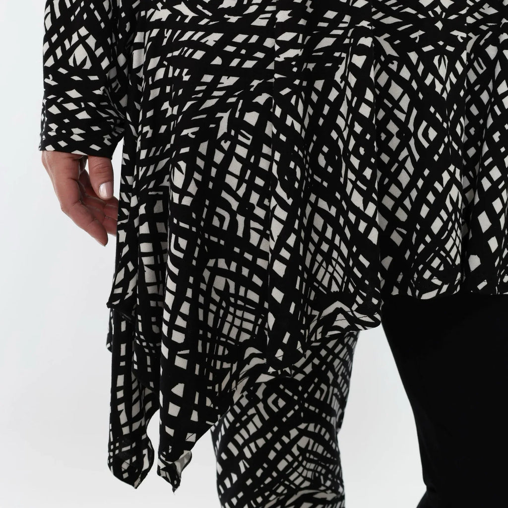 AKH Fashion 3371 Grand T-shirt, Noir-Blanc