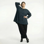 AKH Fashion 593 Big Shirt, bleu-noir