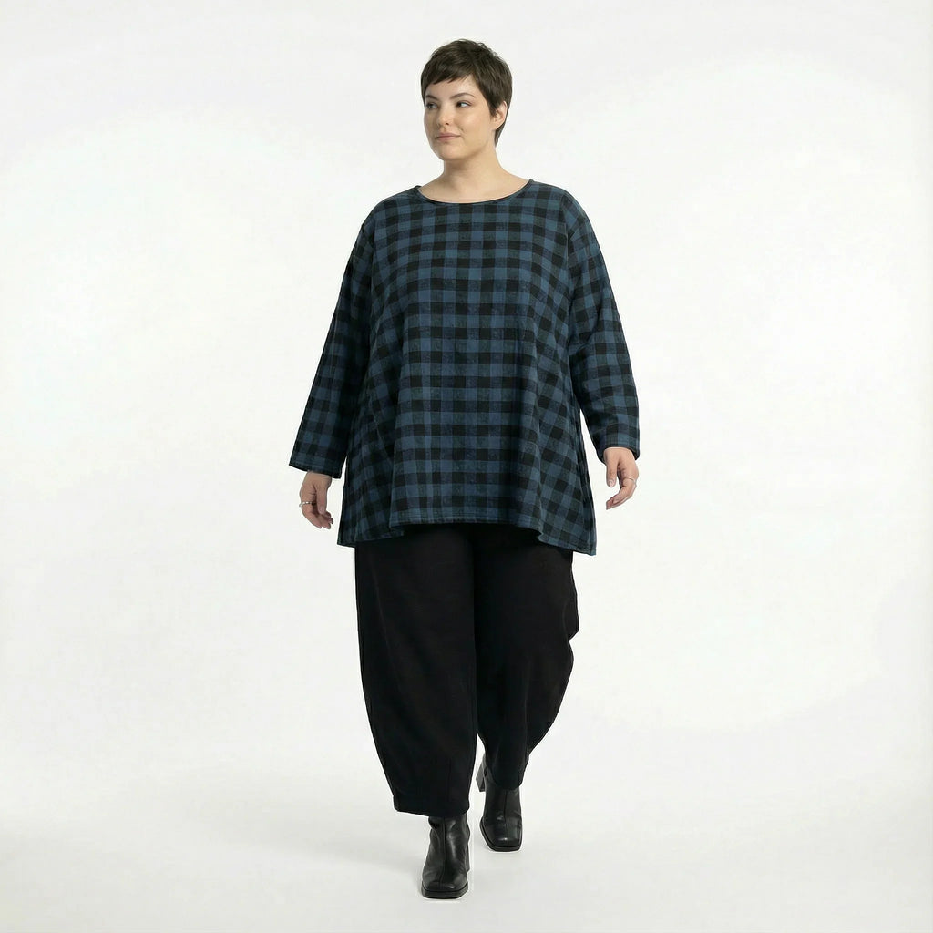 AKH Fashion 593 Big Shirt, bleu-noir