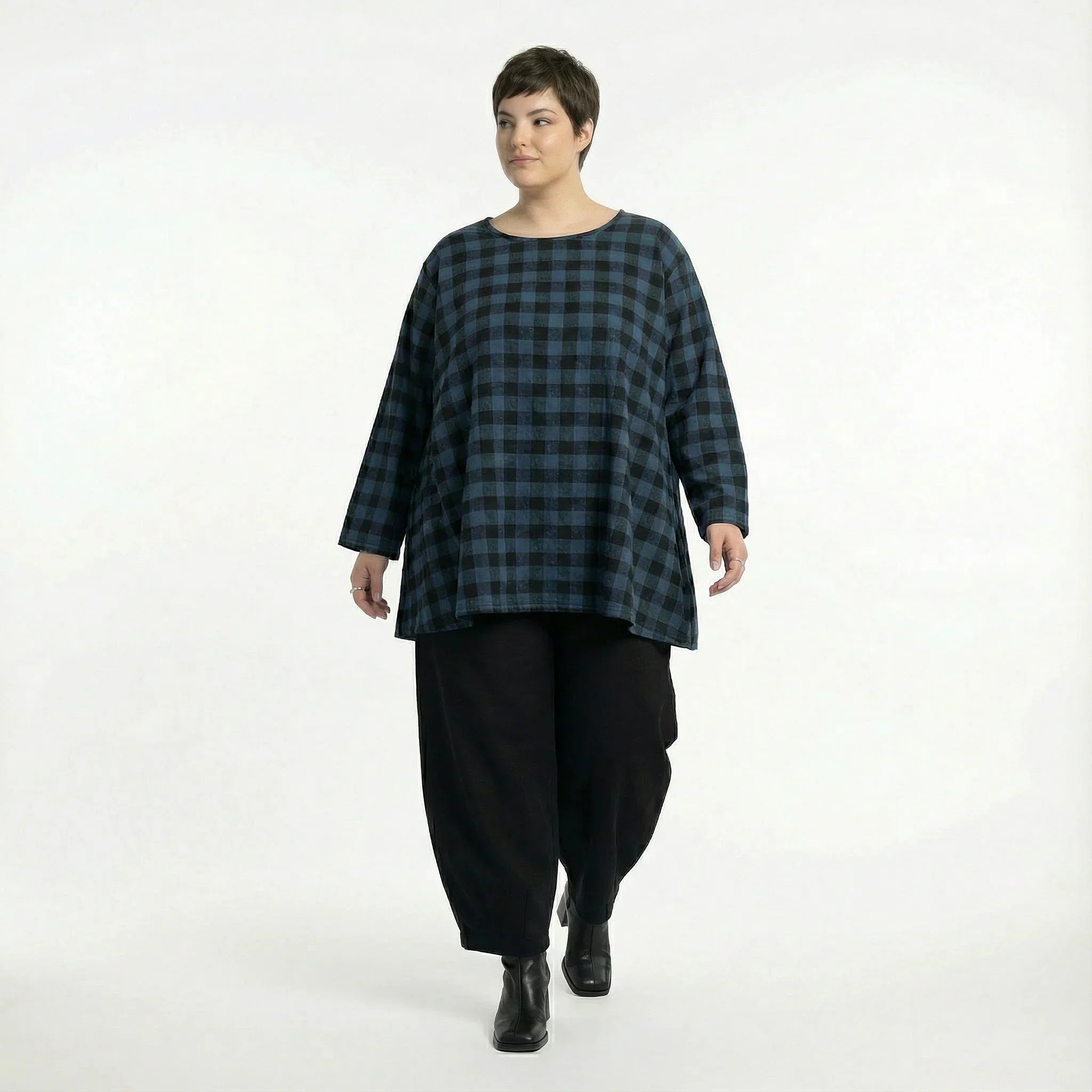 AKH Fashion 593 Big Shirt, Blue-Black