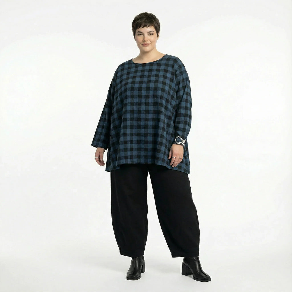 AKH Fashion 593 Big Shirt, bleu-noir