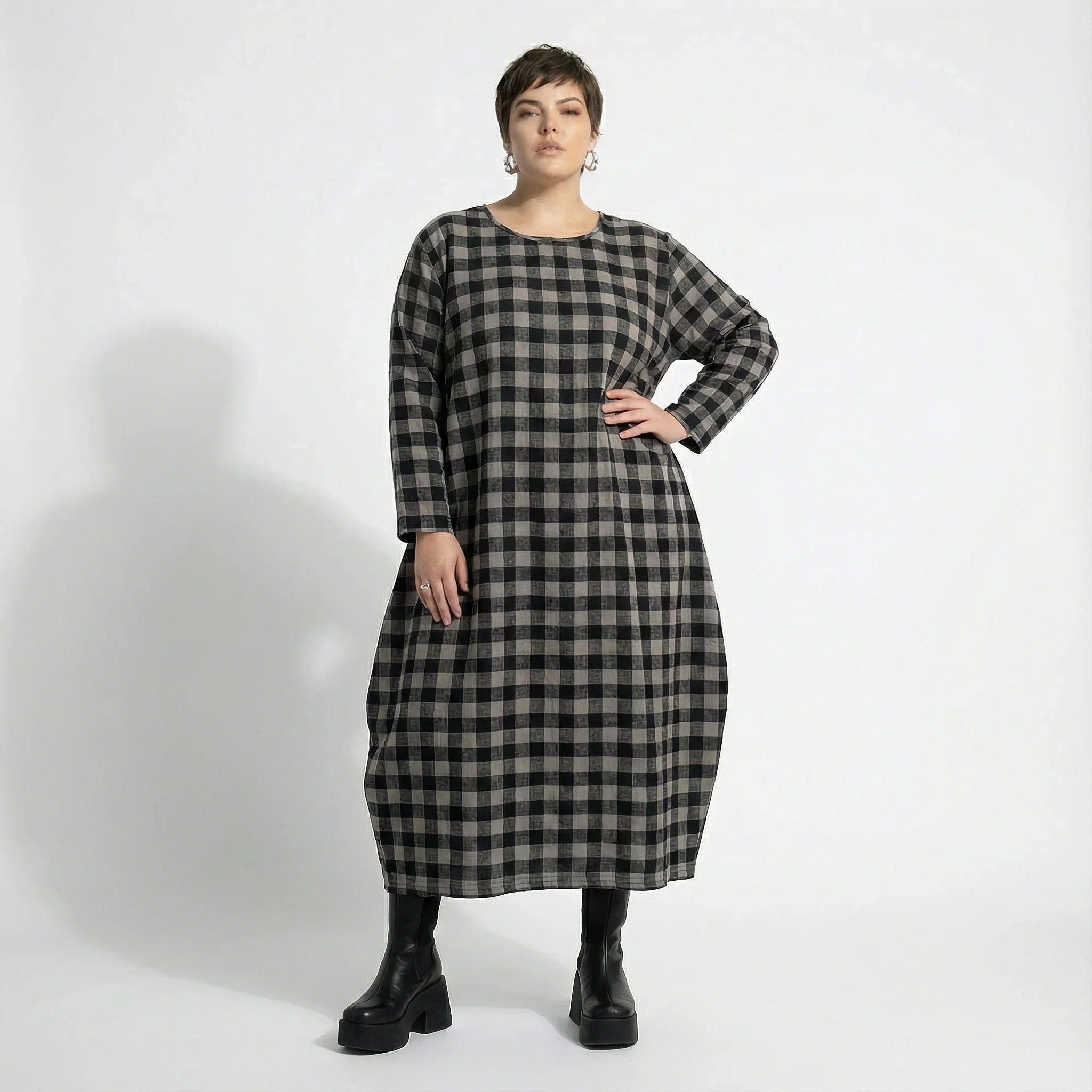 AKH Fashion 1926 Dress, Grey-Black