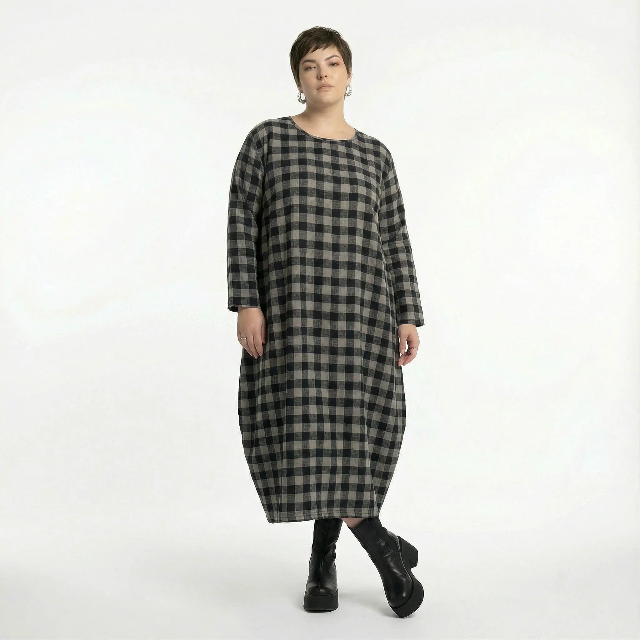 AKH Fashion 1926 Dress, Grey-Black