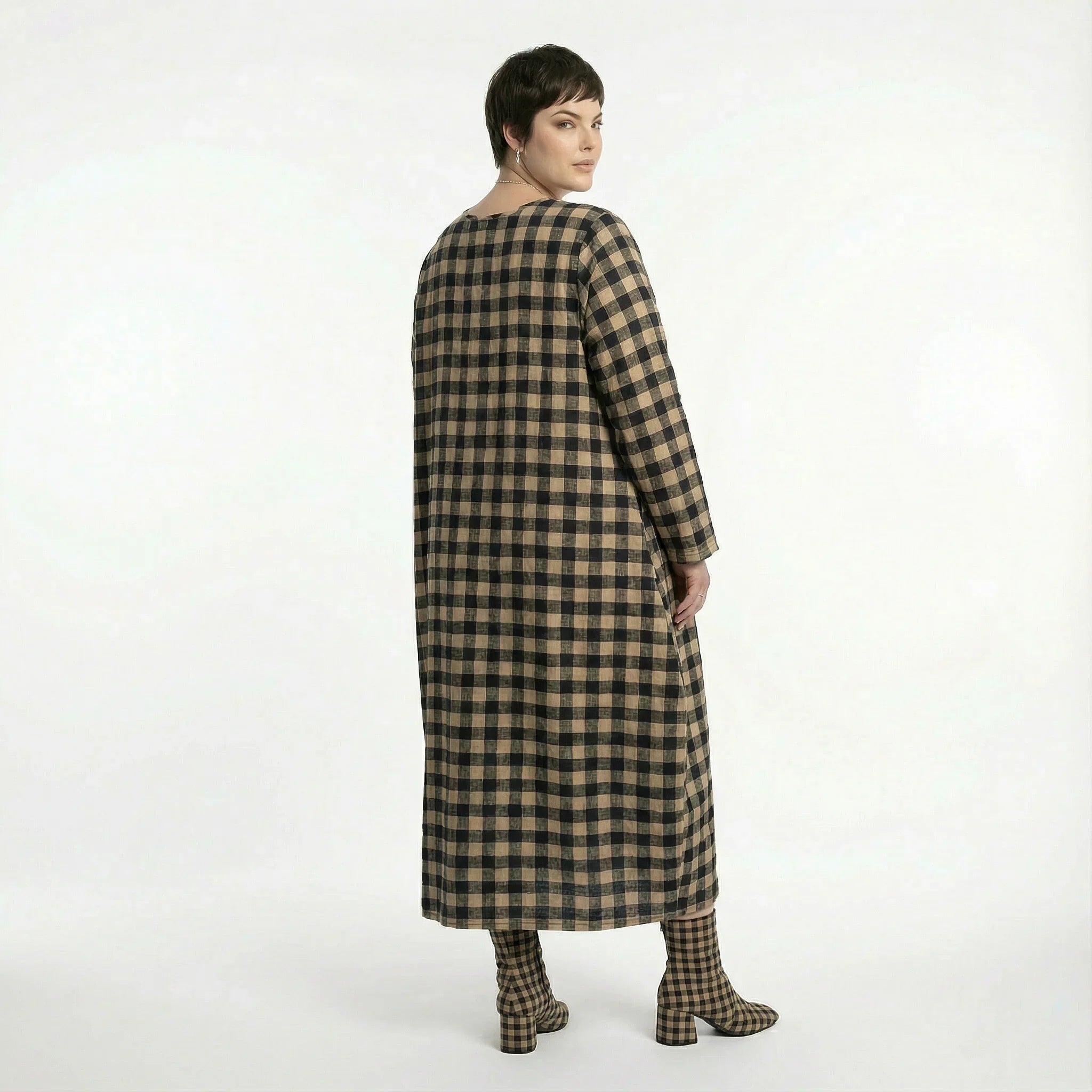 AKH Fashion 1926 Dress, Sand-Black