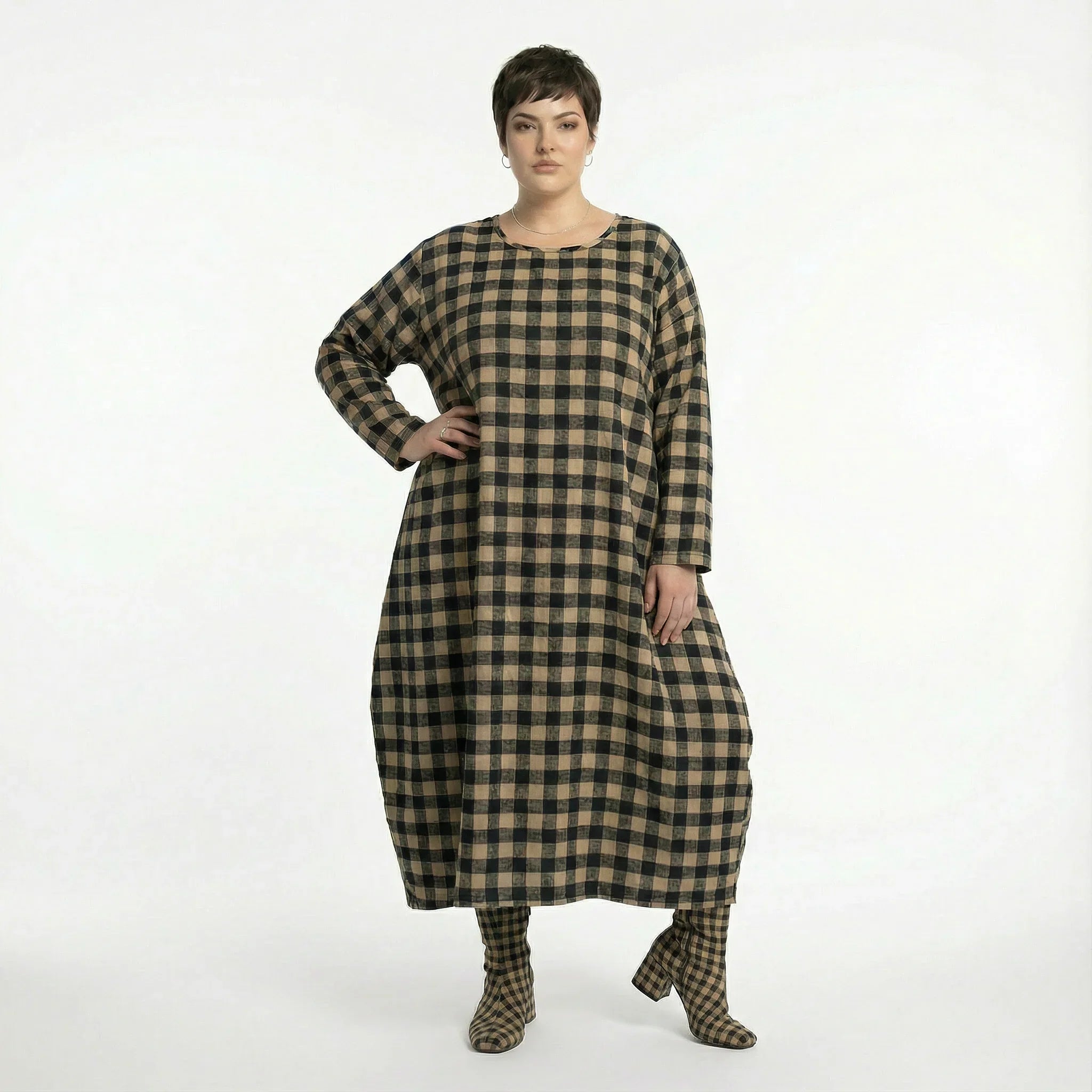 AKH Fashion 1926 Dress, Sand-Black