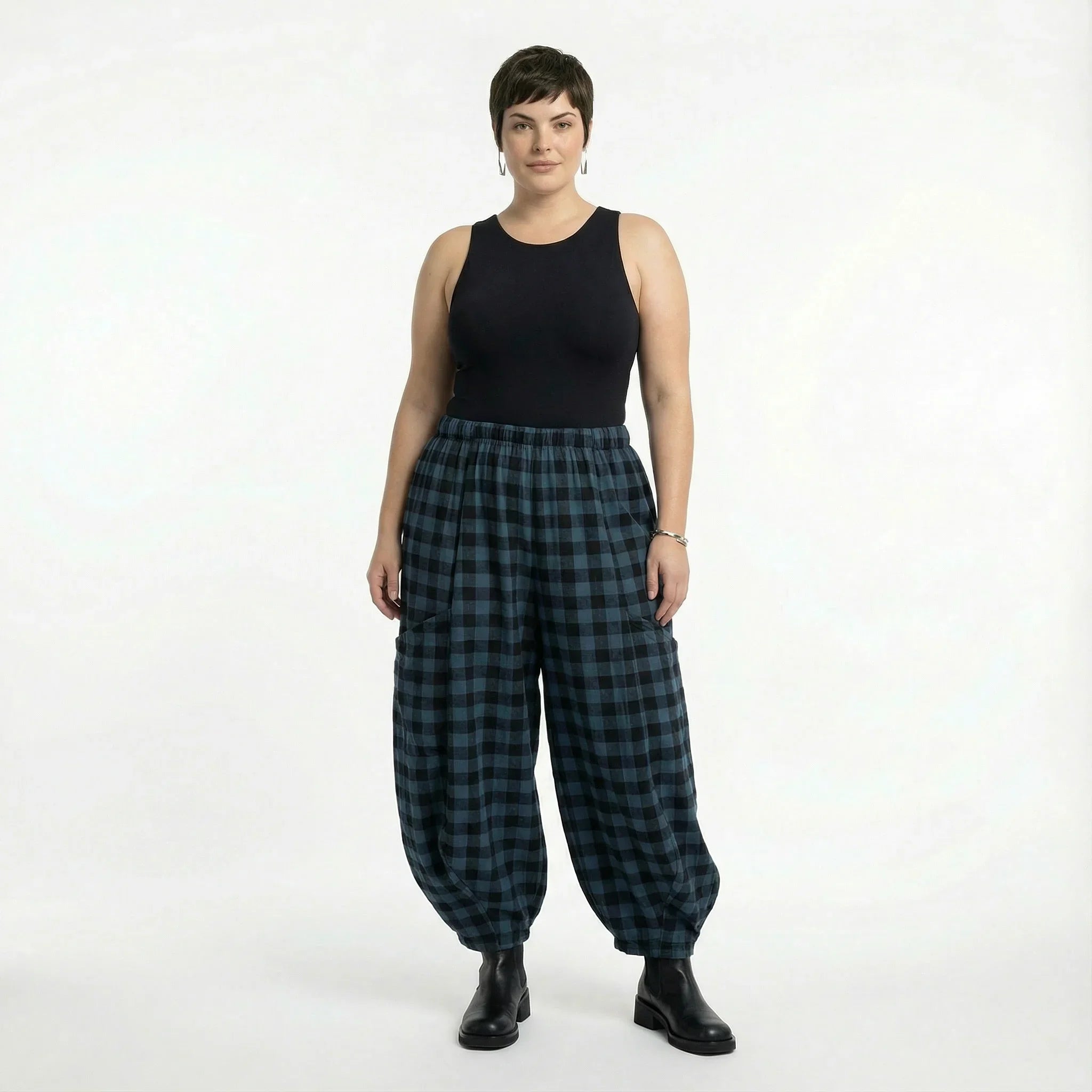 AKH Fashion 8069 Trousers, Blue-Black