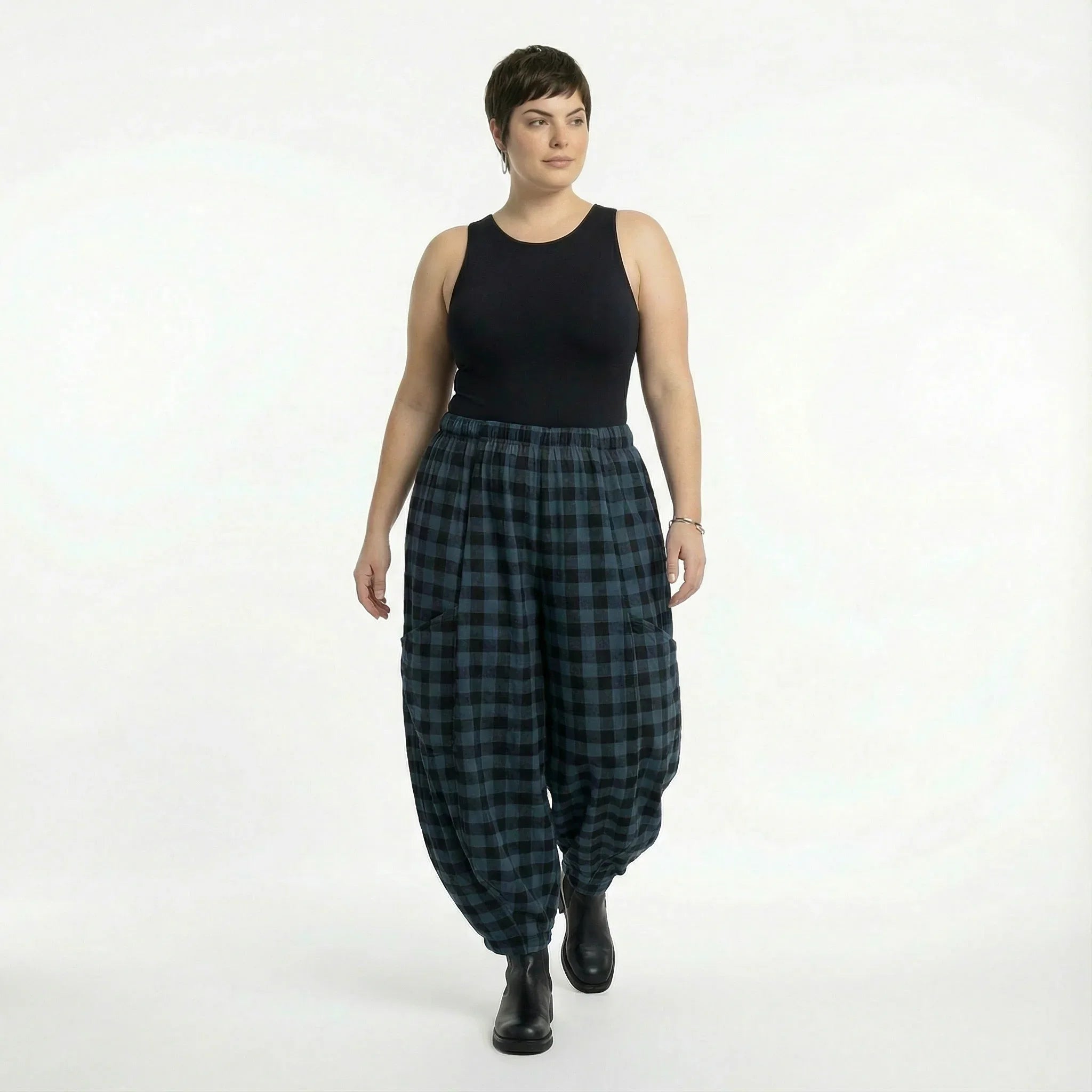 AKH Fashion 8069 Trousers, Blue-Black