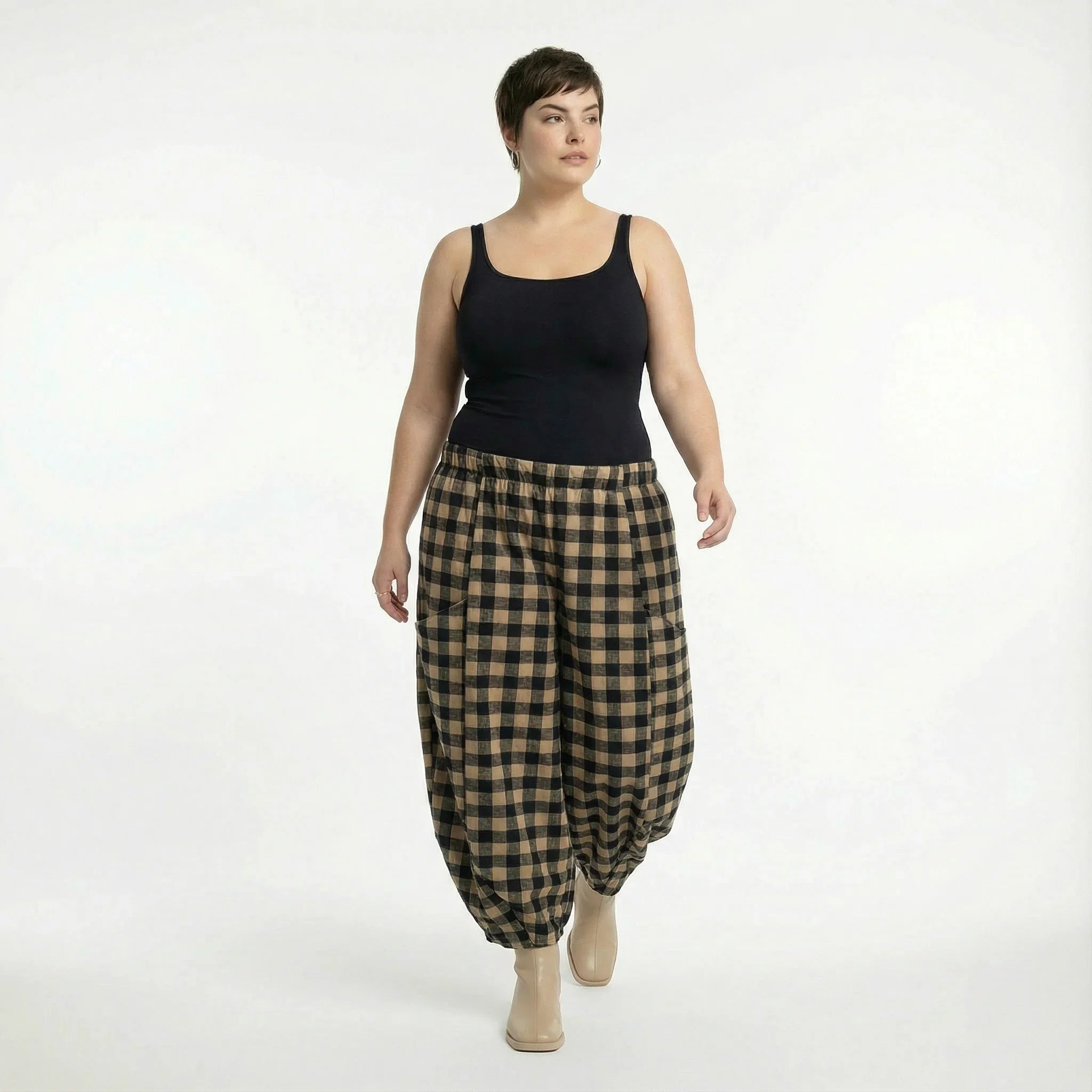 AKH Fashion 8069 Trousers, Sand-Black