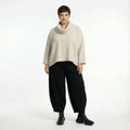AKH Fashion 3019 Tunique ample, beige-blanc