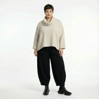 AKH Fashion 3019 Tunique ample, beige-blanc