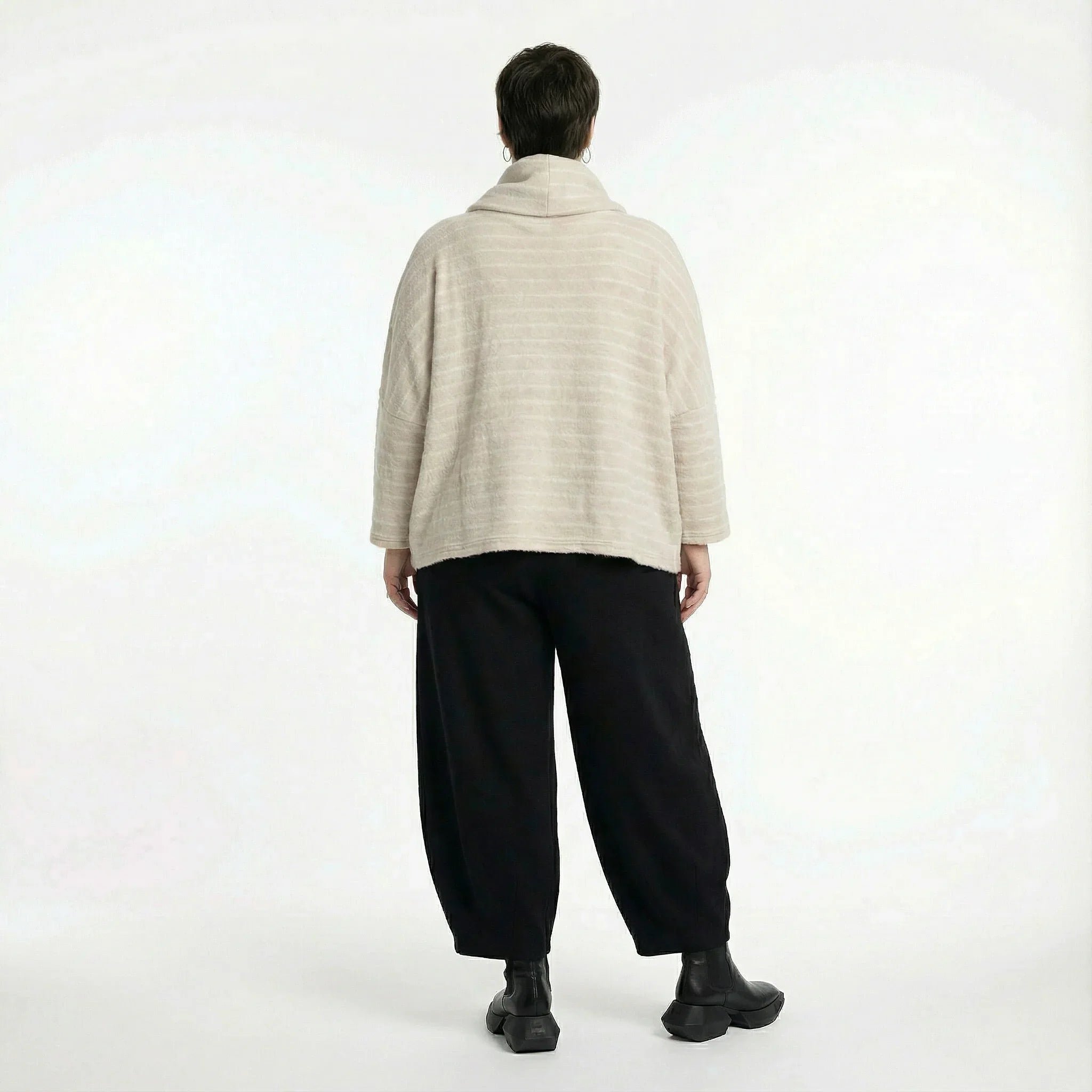 AKH Fashion 3019 Big Shirt, Beige-White
