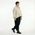 AKH Fashion 3019 Tunique ample, beige-blanc