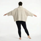 AKH Fashion 3019 Tunique ample, beige-blanc