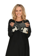 AKH 0026 Leg warmers, grey-black-cream