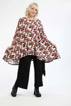 AKH 593 Big Shirt, fuchsia-pink-cognac