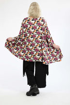 AKH 593 Big Shirt, fuchsia-pink-cognac