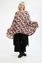 AKH 593 Big Shirt, fuchsia-pink-cognac