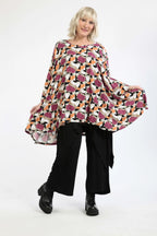 AKH 593 Big Shirt, fuchsia-pink-cognac
